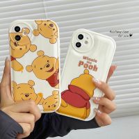 เคส RouJiang สำหรับ iPhone 14 Pro 13 12 11 Pro Max X Xr Xs Max 7 8 6 6S 14 Plus SE 2020เคสป้องกันซิลิโคนลายการ์ตูนเต็มหน้าจอวินนี่หมีน่ารักฝาครอบพร้อมส่ง