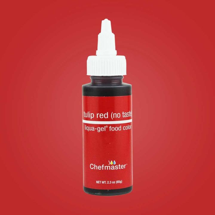 สีเจล สีแดงทิวลิป ขวด 65กรัม /Chefmaster 5076 Color Tulip Red 2.3 oz./(5076)