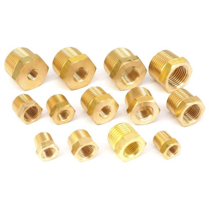 1-4-quot-3-8-quot-1-2-quot-3-4-quot-npt-bspt-male-x-female-brass-reducing-bushing-pipe-fittings-connectors-adapter-air-gas-fuel-water