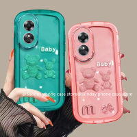 เคส Phone Case OPPO A58 OPPOA58 4G เคสโทรศัพท์ การ์ตูนน่ารักใหม่3D รูปกระต่ายตุ๊กตาหมีหน้ายิ้มโปร่งใสแฟชั่นกันกระแทกฝาครอบด้านหลังแบบนิ่ม2023