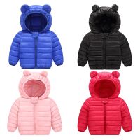 Cute Baby Girls Winter Clothes Kids Light Down Coats with Ear Hoodie Spring Girl Jacket Toddler Children Clothing for Boys Coat