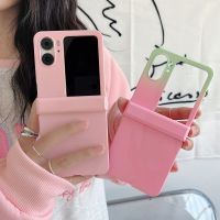 HOCE เคสโทรศัพท์สีเปียโนไล่ระดับสี3อิน1สำหรับออปโป้ไฟนด์ N2พลิกหลังมันวาวป้องกันบานพับเต็มรูปแบบสำหรับ N2flip ออปโป้ไฟนด์เคส