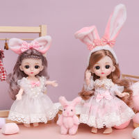 16cm Fashion Princess Doll Toys for Girls 3D Eyes Beautiful Princess Girl Movable Joint DIY Toy for Girls Barbie Doll