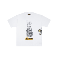 DRE Sketch เสื้อยืดแขนลำลองขาสั้นพิมพ์ลายกระต่ายคู่ผู้หญิงและผู้ชาย