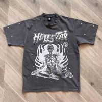 ใหม่ Hellstar Studios Inner Peace เสื้อยืดผู้ชายผู้หญิง Skeleton พิมพ์ล้าง T เสื้อ Top Tees