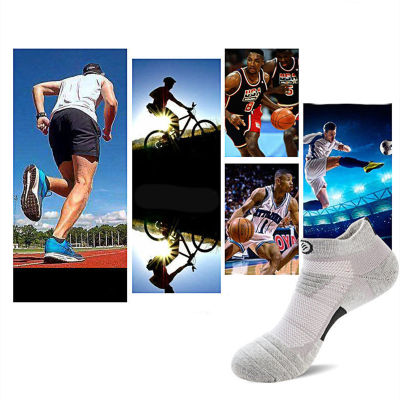 3 Pairs Men Basketball Soccer Sports Socks Cotton Compression Socks for Cycling Striped Low Ankle Socks Mens Gifts