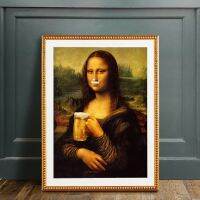 ผ้าใบวาดภาพนามธรรมโปสเตอร์เบียร์ Mona Lisa และภาพพิมพ์สำหรับห้องนั่งเล่นภาพติดผนัง0706ที่ทันสมัย