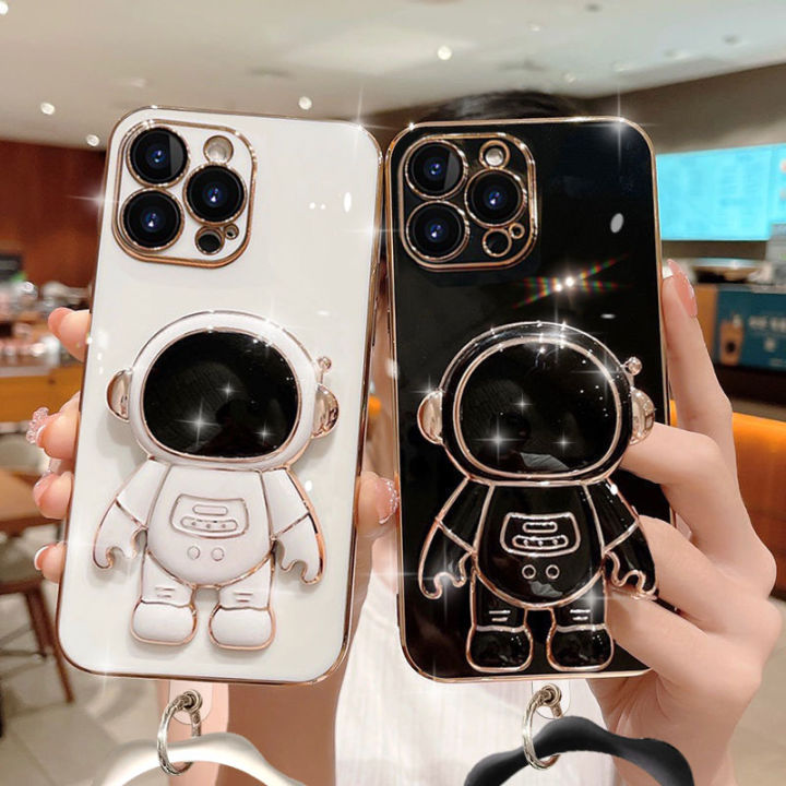 เคสโทรศัพท์กันกระแทกเคลือบ-tpu-สำหรับ-iphone-6-6s-6-plus-7-8-7-plus-x-xs-xr-xs-max-พร้อมขาตั้งนักบินอวกาศและสายรัดข้อมือขนาดใหญ่