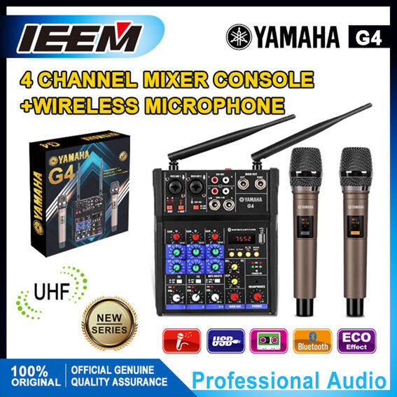 YAMAHA G4 MIXER Bluetooth With 2 Pcs High Quality Wireless Microphone
