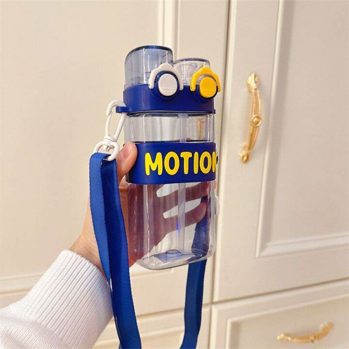 crossbody-plastic-water-bottle-double-drinking-mouth-large-portable-travel-bottle-square-lovely-student-big-fat-cup-universal