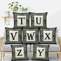 PLW หมอนรองครรภ์ 26 English Letters Linen Pillow Ornament Pillow Cushion Square Pillow Cover pillow cover  decorative pillows for living  หมอนคนท้อง หมอนข้างคนท้อง