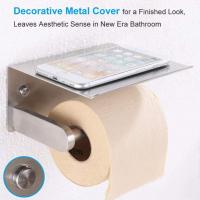 Toilet Paper Holder Toilet Wall Mount Stainless Steel Bathroom Kitchen Roll Paper Accessory Tissue Towel Roll Shelf Accessories Toilet Roll Holders