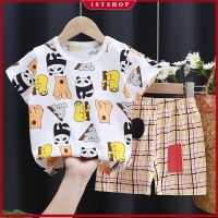 COD SDFGERTYTRRT 2Pcs/set Baby Cartoon T-shirt Short Sleeve Shorts Suit Cotton Girls Summer Clothes Boys T-shirt Baby Childrens Clothes