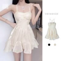 The new one-piece princess dress swimsuit women cover the meat womens swimsuit new small fresh swimsuit pure lust girlish