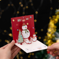 Shihe Merry Christmas Card 3D Three-dimensional Greeting Card Santa Snowman Christmas Tree Greeting Card New Year Postcard Christmas Gift Card