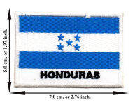 ตัดรีด ตัวรีดติดเสื้อ อาร์มปัก ติดเสื้อปัก ปักเสื้อ DIY ลายธง HONDURAS สีฟ้า มีบริการเก็บเงินปลายทาง