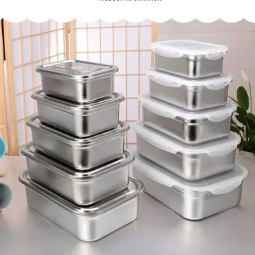 Round Korean Stainless Steel Food Container