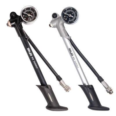 GIYO 300PSI Air Supply Inflator Bicycle Pump To Inflate Fork Shock Fits Schrader With psi/bar Gauge Bleeder Foldable Hose GS02D