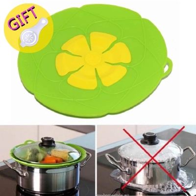 ☎ Internaul Silicone Lid Spill Stopper Cover For Pot Pan Kitchen Accessories Cooking Tools Flower Cookware Home Kitchen