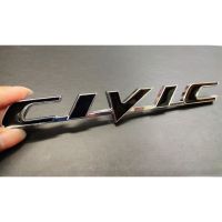 โลโก้ CIVIC โลหะ ดำขอบเงิน สำหรับติดรถ HONDA ปี 2006-2011