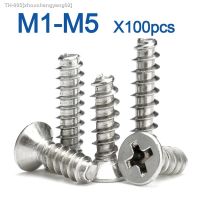 ❦ஐ 100pcs/ lot Cross Recessed Countersunk Head Self-tapping Screws Nickel Plated Carbon Steel M1 M2 M2.6 M3 M4 Flat Phillips Screw