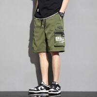 【Ready】? Summer tooling pants mens ice silk shorts Korean version of all-match sports pants loose plus size cropped pants mens casual pants