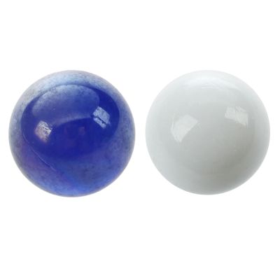 20 Pcs Marbles 16mm Glass Marbles Knicker Glass Balls Decoration Color Nuggets Toy White + Dark Blue Set