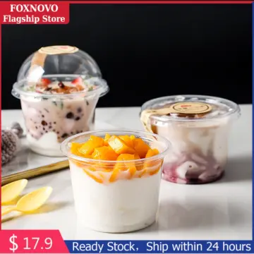 50PCS 140ml Disposable Pudding Jelly Cup Snack Dessert Bowls