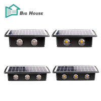 บันได IP65 Lampu Solar Dinding กันน้ำเปิด/ปิดอัตโนมัติสำหรับสวนแสง RGB ไฟสนามพลังแสงอาทิตย์สีขาวอบอุ่นสีขาว