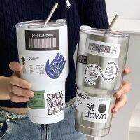 Dream Rangererererer【พร้อมส่ง】สองชั้น900เหล็กไร้สนมล. กระติกน้ำร้อนถ้วยน้ำแข็ง304ับฟังขยายเสียงพฤกษศาสตร์ยังคงร้อน &amp; เย็นและขวดรถรับประกัน900