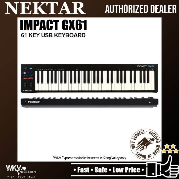 Nektar Impact GX61 61-Key Full Sized Synth Velocity Sensitive Keyboard ...