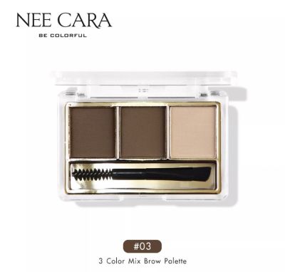 คิ้วฝุ่น 3 สี NEE CARA N-300 เบอร์ 03 สีน้ำตาลนู้ด สีน้ำตาลเข้ม สีน้ำตาลแดง เนื้อคิ้วฝุ่นสีแน่นชัด ติดดีมากๆๆ สีสวยลงตัว มาพร้อมแปรง