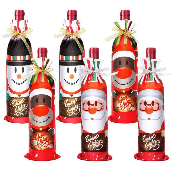 6-pcs-christmas-wine-bags-reusable-christmas-wine-bottle-covers-with-6pcs-drawstrings-reindeer-santa-pattern