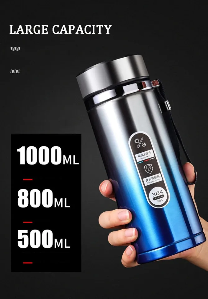 Net) 800 ML High Capacity Business Thermos Mug Stainless Steel Tumbl