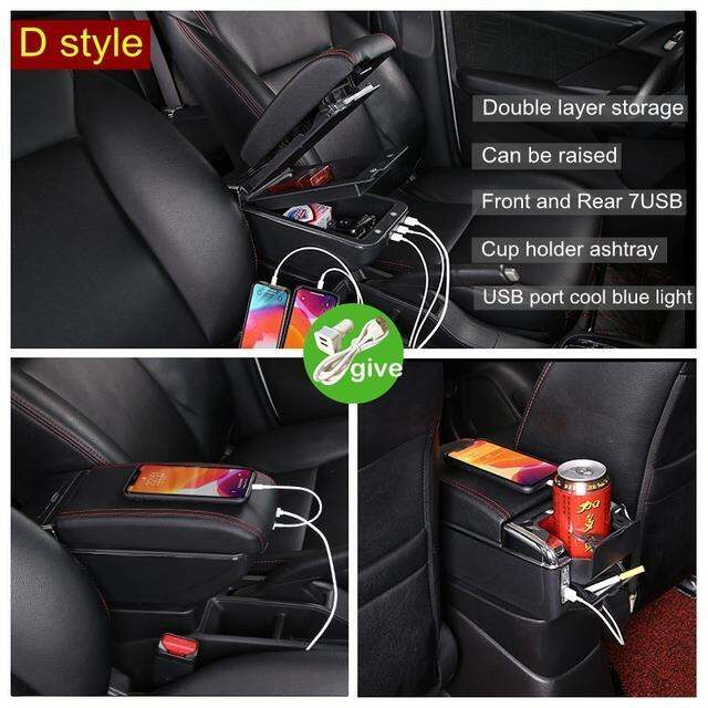 hot-dt-armrest-niva-1-layer-rotatable-car-central-storage-with-cup-ashtray-leather-retractable