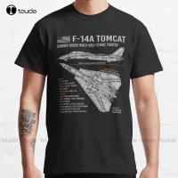 F-14 Tomcat Aircraft Plane Usaf Airplane Blueprint F14 Classic T-Shirt Unisex Tshirts For Adults Fashion Tshirt Summer