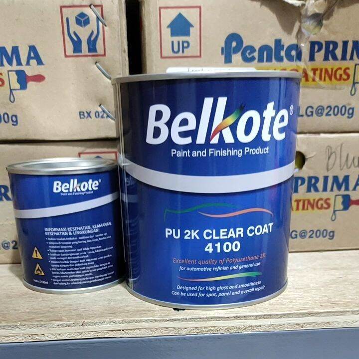 BELKOTE PU 2K CLEAR COAT 4100 ISI 1KG CLEAR + HARDENER 1 SET PAIN AND ...