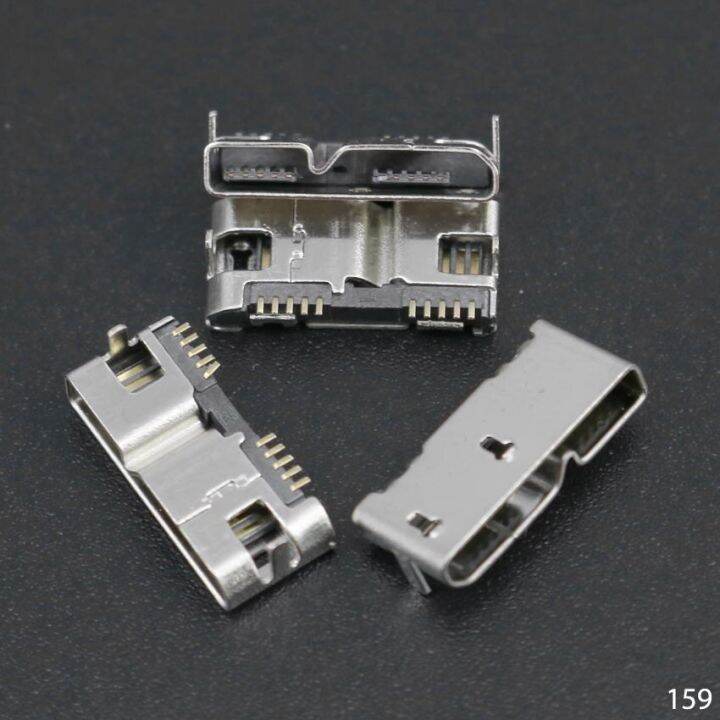 yuxi-2pcs-micro-usb-3-0-b-type-smt-10pin-female-socket-connector-jack-charging-port-for-hard-disk-drives-data-interface