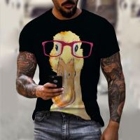 Mens T-Shirt with Duck For Men Clothing Summer Top 3D Full Printed Short Sleeve Fashion Casual Oversized Tee Shirts Streetwear