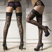 ถุงน่อง Sexy Casual Women Ladies Ultrathin Sheer Lace Top Stay Up Over Knee Thigh High Silk Stockings Pantyhose Hot Black