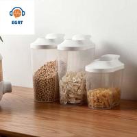 EGRT โปร่งใส กรณี แห้ง ของใช้ในครัวเรือน ภาชนะบรรจุอาหาร ที่จัดระเบียบ อุปกรณ์ครัว กระป๋องปิดผนึก กล่องเก็บข้าว ถังเก็บแป้ง