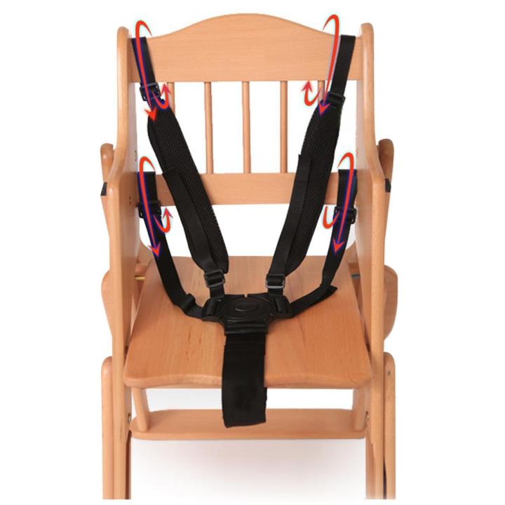 เข็มขัดนิรภัยเข็มขัดนิรภัยสำหรับเก้าอี้สูงแบบเข็นสายคล้อง5จุดสำหรับเด็กทารก