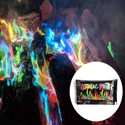 Mystical Fire Magic 10G/15G ที่มีสีสันเปลวไฟแป้ง Bonfire ซอง Pyrotechnics Magic Trick กลางแจ้ง Camping ชุดอยู่รอดการเดินป่า