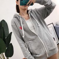 Available 2023 Kawajiu Red Heart Sweater Men And Women Spring And Autumn Pure Cotton Terry Hooded Stand Collar Zipper Couple Fashion All-Match Coat