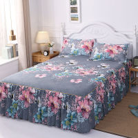 Fashion Thin Bed Covers 2pcs With pillowcase Bedspread Bed Skirt Sheet Single Bed Dust Ruffle Flower Pattern Cover Sheets F0382