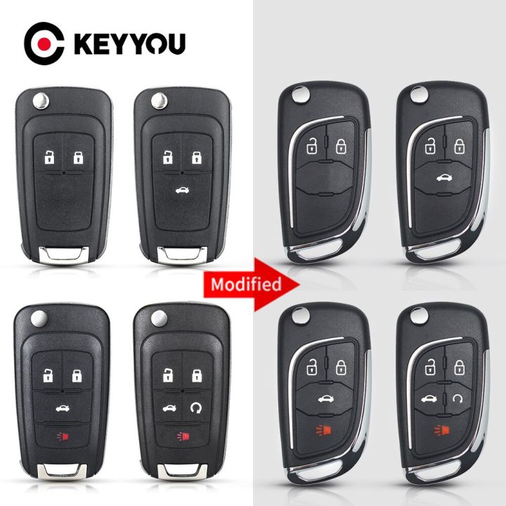 keyyou-เคส10x-แก้ไขเปลือกกุญแจรถยนต์แบบกดปุ่มสำหรับ-chevrolet-cruze-epica-lova-camaro-impala-สำหรับ-opel-2-3-4-5ปุ่มเคส-hu100