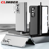 Climber Shop แม่เหล็กบานพับพับเคสเข้ากันได้สำหรับ Samsung Galaxy Z พับ4 W22เลนส์ฟิล์มป้องกันปก