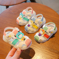 Luckybaby(s305) รองเท้าเด็กการ์ตูน น้องวัวน่ารัก แบบรัดส้นเท้าพื้นนิ่มใส่สบาย กันลื่น 3สี ชมพู เขียวและฟ้า