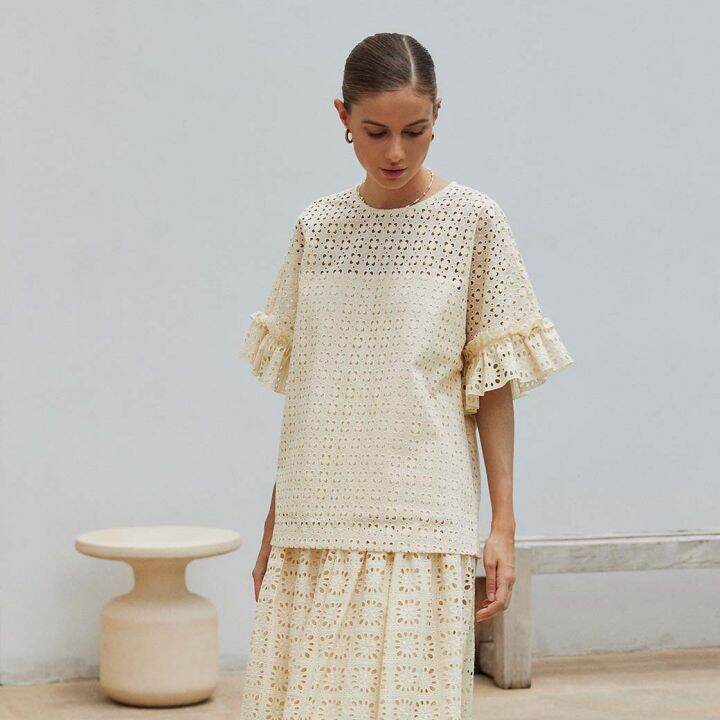 พร้อมส่ง-new-perana-เสื้อลูกไม้-penny-blouse-ทรง-oversized