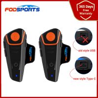 Fodsports อินเตอร์คอม BT-S2รถมอเตอร์ไซค์ Interphone แบบบลูทูธหูฟังบลูทูธแบบเป็นหมวกแฮนด์ฟรีอินเตอร์คอมพร้อมวิทยุเอฟเอ็ม